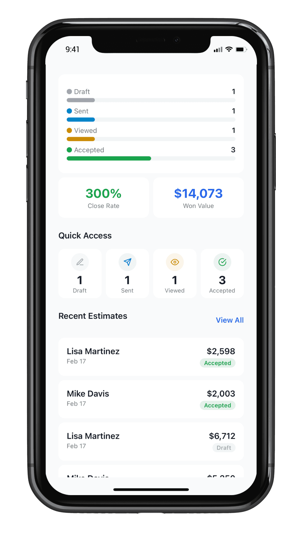 VidBid app settings and company profile screen